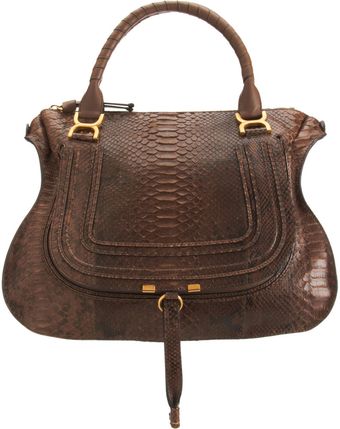 Chloé Marcie Large Python Satchel - Lyst