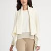 St. John Knit Wool Poncho in Beige (cream) - Lyst