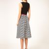 Asos Collection Asos Midi Stripe Skater Dress with Belt in Gray (blackcream) - Lyst
