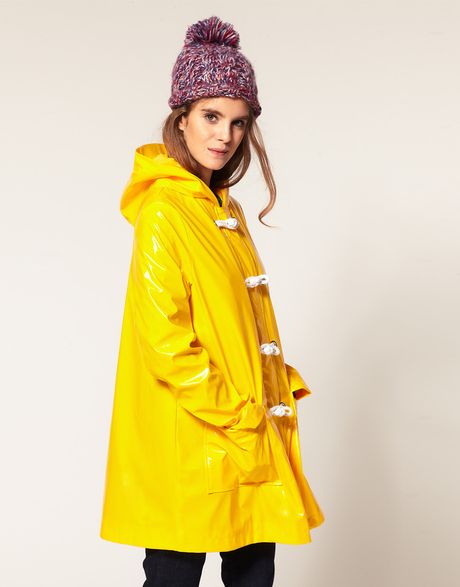 Asos Collection Asos Plastic Rainmac with Rope Tie Detail in Yellow ...