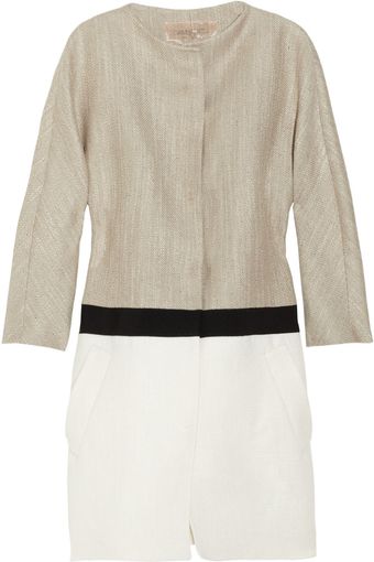 Giambattista Valli Color-blocked Woven Coat - Lyst