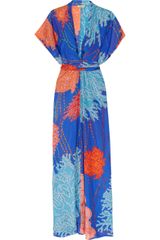 Issa Printed Silk Kimono Maxi Dress