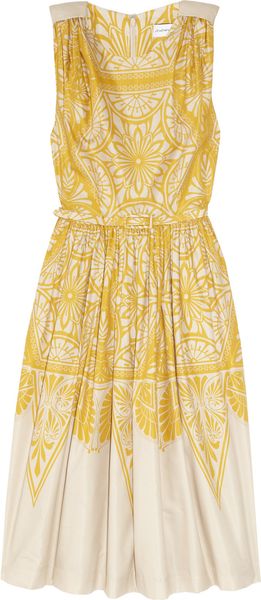 Jonathan Saunders Renton Printed Cotton and Silk-blend Dress - Lyst