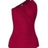 Lanvin Asymmetric Ruched Swimsuit in Brown (raspberry) - Lyst