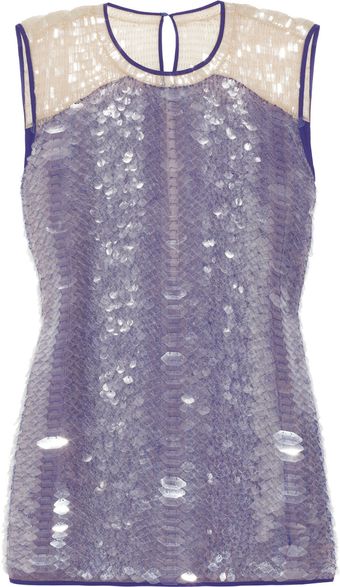  Paillette-embellished Silk Top 