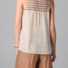 Tucker Combo Ruched Tank in Beige - Lyst