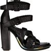 Alexander Wang Petra Texturedleather Sandals in Black - Lyst