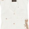 Alexander Wang Foilappliqué Denim Vest in Beige (white) - Lyst