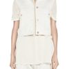 Alexander Wang Foilappliqué Denim Vest in Beige (white) - Lyst