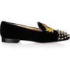 Christian Louboutin Intern Crested Velvet Loafers in Black (red) - Lyst