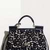 Dolce & Gabbana Miss Sicily Lace Lambskin Leather Top Handle Satchel in Black - Lyst