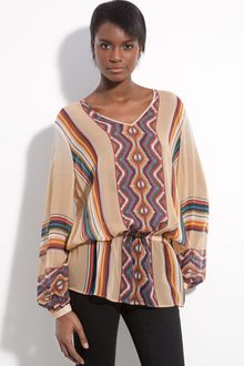 Haute Hippie Take Me To The River Sheer Printed Silk Blouse - Lyst