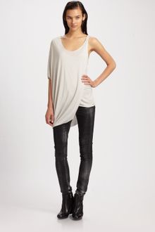 Helmut Lang Chrome Jersey Side-draped Top - Lyst