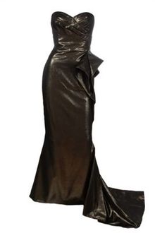 Marchesa Side Drape Metallic Gown - Lyst
