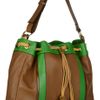 Meredith Wendell Tasseled Drawstring Leather Shoulder Bag in Brown - Lyst