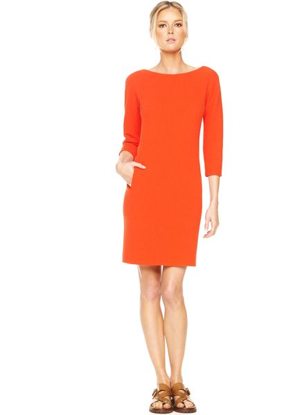 Michael Kors Boucle Shift Dress in Orange (sienna) - Lyst