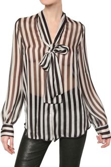 MSGM Printed Silk Chiffon Shirt - Lyst