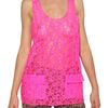 Msgm Lace Top in Pink (fuchsia) - Lyst