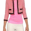 Msgm Cropped Cotton Tweed Jacket in Red - Lyst