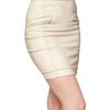 Pierre Balmain Acid Washed Waxed Denim Stretch Skirt in Beige - Lyst