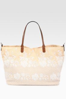 Valentino Glamorous Large Straw & Lace Tote Bag - Lyst