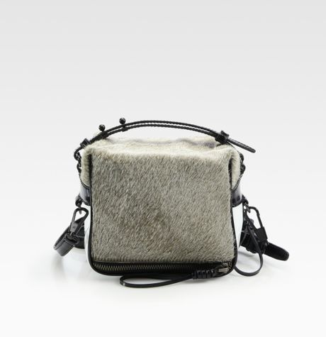 3.1 Phillip Lim Colorblock Haircalf & Patent Leather Crossbody Bag in Gray (grey) - Lyst