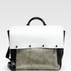 3.1 Phillip Lim Colorblock Haircalf & Patent Leather Satchel in Multicolor (grey)