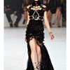 Alexander Mcqueen Lace Viscose On Georgette Dress in Black - Lyst