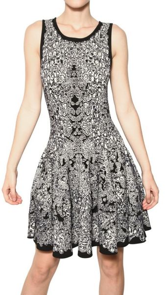 Alexander McQueen Viscose Silk Jacquard Knit Dress - Lyst