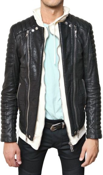  Goatskin Biker Leather Jacket 
