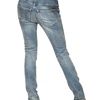 Balmain Destroyed Skinny Stretch Denim Jeans in Blue - Lyst