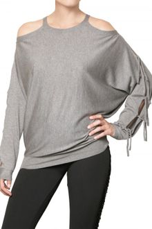 Beayukmui Cut Out Silk Knit Sweater - Lyst