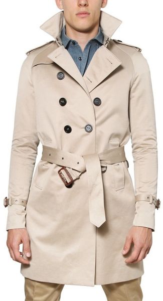  Cotton Satin Trench Coat 