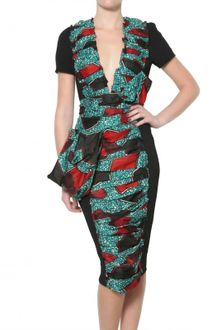 Burberry Prorsum Gathered Printed Crepe De Chine Dress - Lyst
