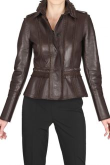Burberry Prorsum Embroidered Double Leather Jacket - Lyst