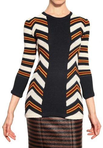 Burberry Prorsum Striped Intarsia Knit Sweater - Lyst