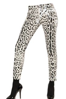 Dolce & Gabbana Leopard Print Denim Stretch Jeans - Lyst