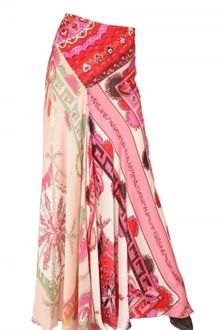 Emilio Pucci Patchwork Print Silk Charmeuse Skirt - Lyst