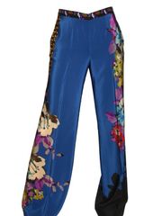 Etro Floral Print Crepe De Chine Trousers