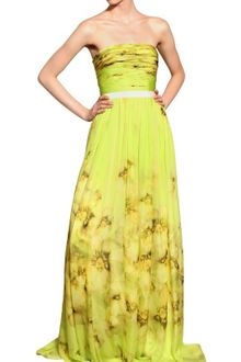 Giambattista Valli Flower Printed Silk Chiffon Long Dress - Lyst