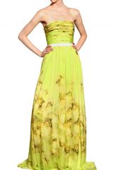 Giambattista Valli Flower Printed Silk Chiffon Long Dress