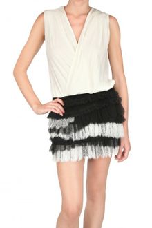 Jay Ahr Silk Jersey and Silk Lace Dress - Lyst