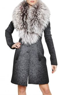 Jean-Pierre Braganza Racoon Collar Printed Wool Coat - Lyst