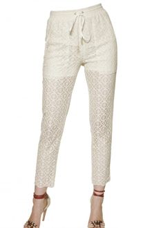 Jo No Fui Cotton Lace Cropped Track Trousers - Lyst
