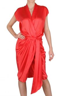 Lanvin Draped Washed Silk Satin Dress - Lyst