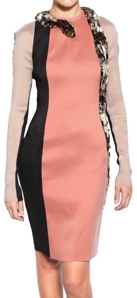 Lanvin Swarovski Crystal Snake On Silk Lycra Dress - Lyst
