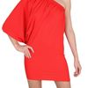 Lanvin Gathered Lycra One Sleeve Dress in Red - Lyst