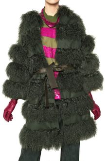 Maurizio Pecoraro Wool Cloth and Mongolian Fur Fur Coat - Lyst