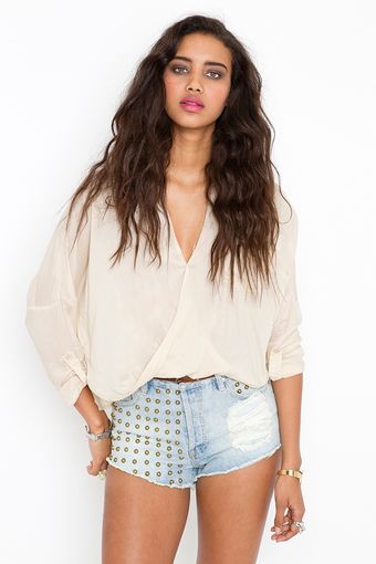 Nasty Gal Twisted Pocket Blouse - Lyst
