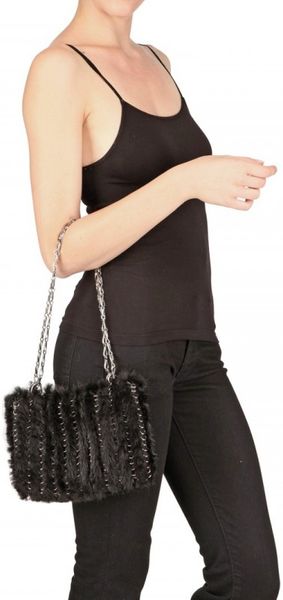 Paco Rabanne Iconic Knitted Mink Shoulder Bag - Lyst